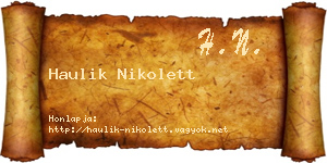 Haulik Nikolett névjegykártya